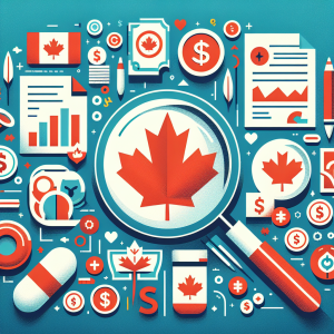 Canadian economy symbols and data visualization